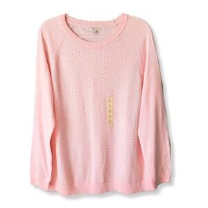 Women Pink Balletcore Sweater L Cottagecore Granny Pastel Babygirl Feminine NEW
